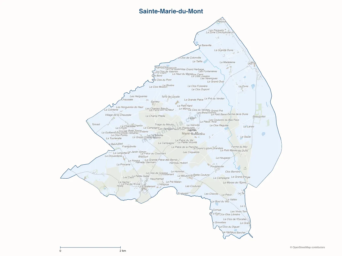 Carte de Sainte-Marie-du-Mont à personnaliser