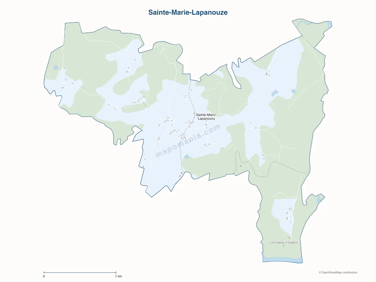 Carte de Sainte-Marie-Lapanouze à personnaliser
