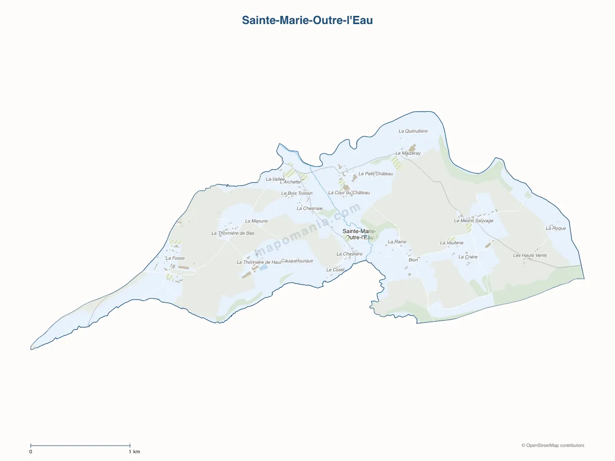 Carte de Sainte-Marie-Outre-l'Eau à personnaliser