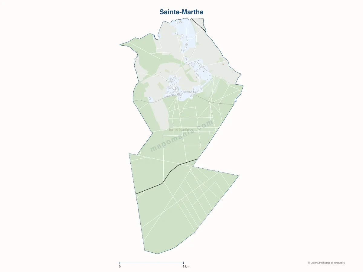 Carte de Sainte-Marthe à personnaliser