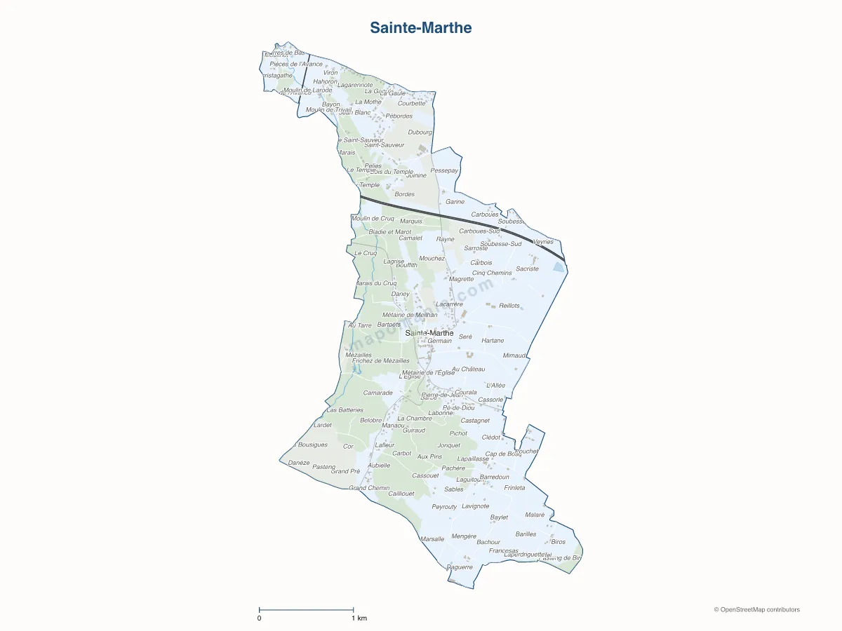 Carte de Sainte-Marthe à personnaliser