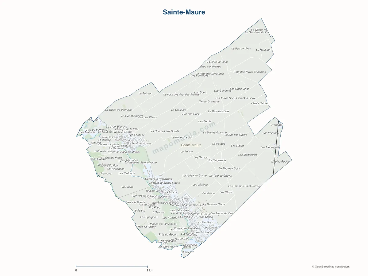 Carte de Sainte-Maure à personnaliser