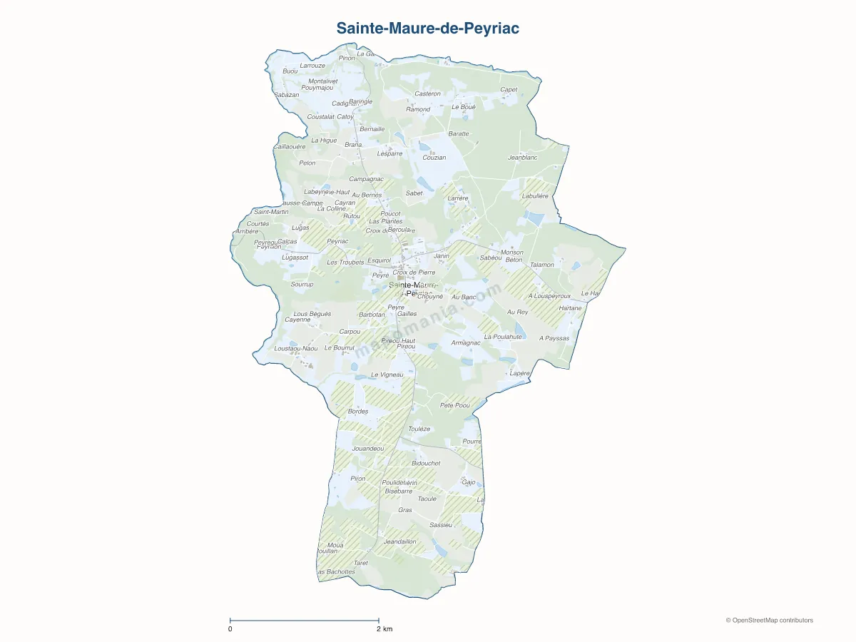 Carte de Sainte-Maure-de-Peyriac à personnaliser