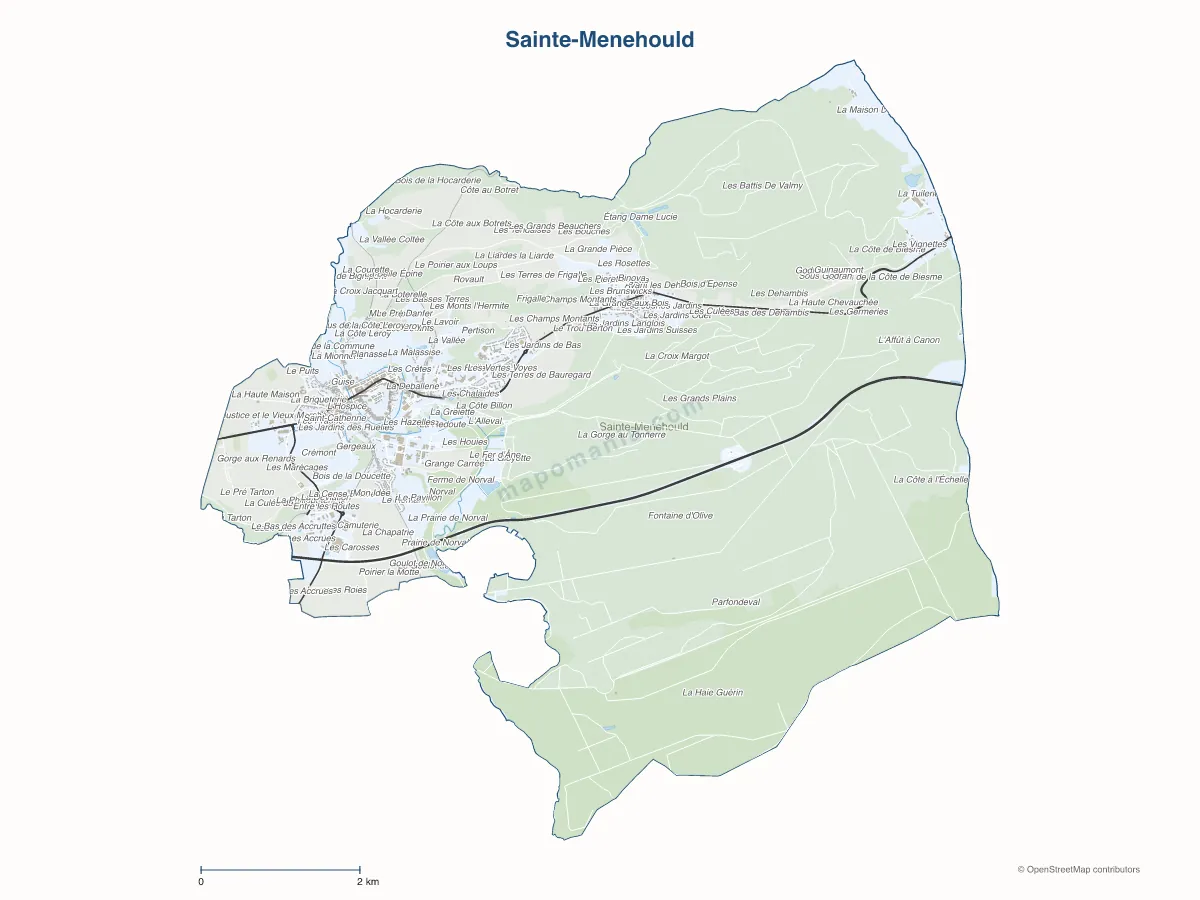 Carte de Sainte-Menehould à personnaliser