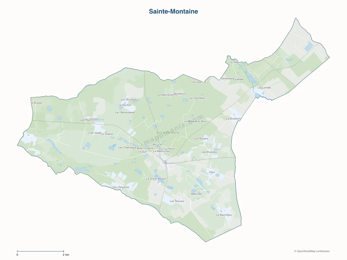 Carte de Sainte-Montaine à personnaliser
