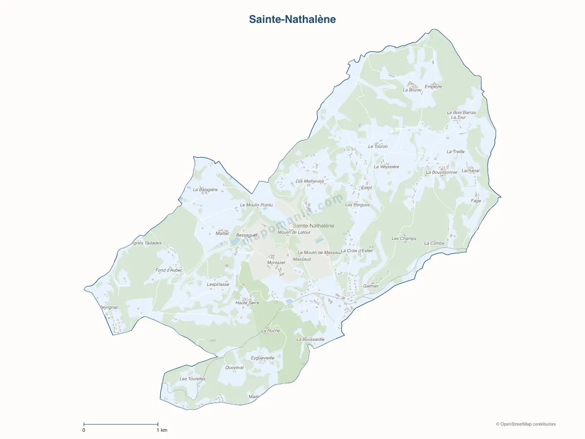 Carte de Sainte-Nathalène à personnaliser
