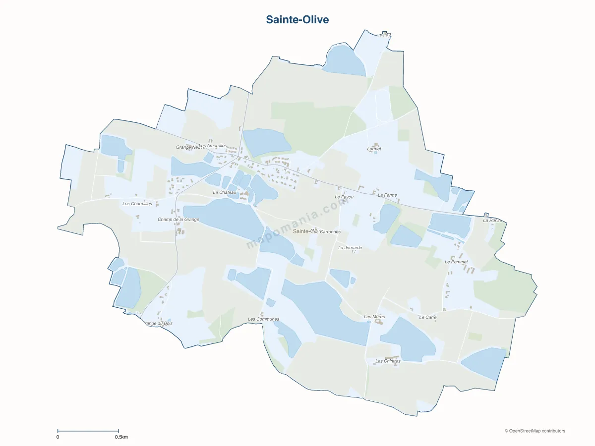 Carte de Sainte-Olive à personnaliser