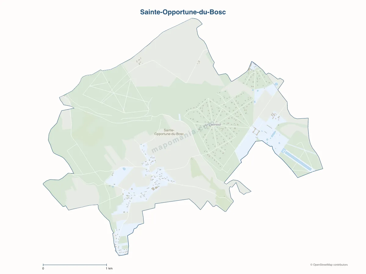 Carte de Sainte-Opportune-du-Bosc à personnaliser