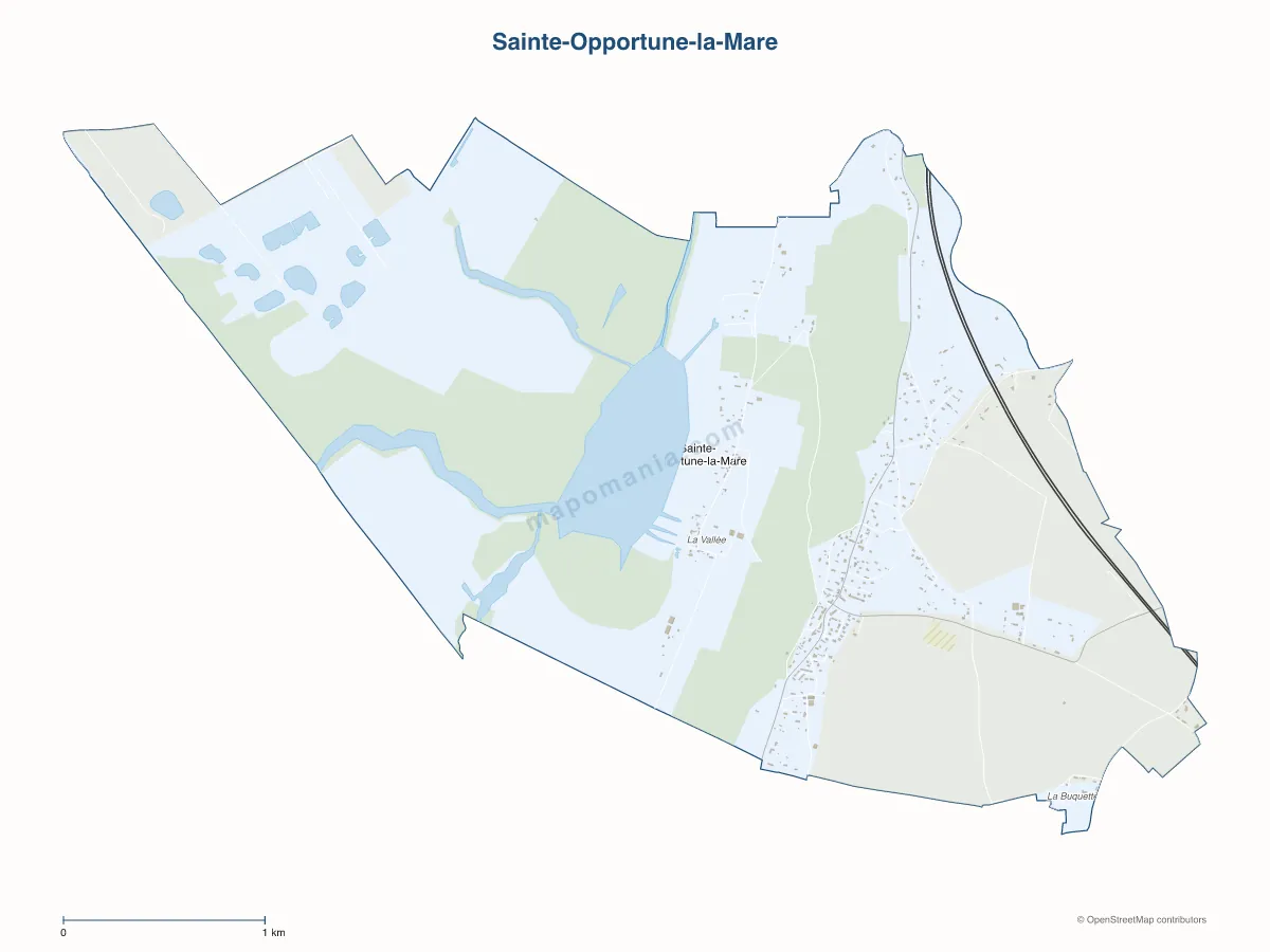 Carte de Sainte-Opportune-la-Mare à personnaliser