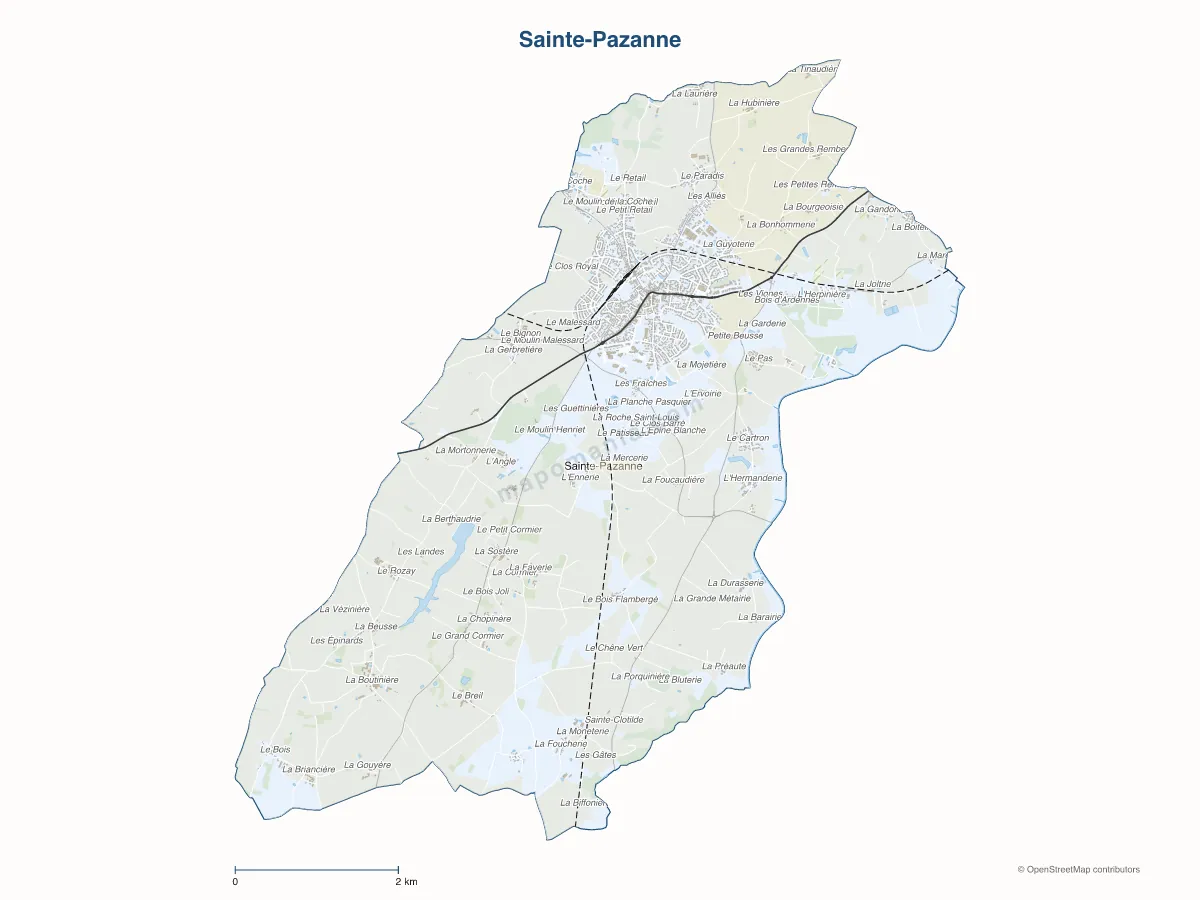 Carte de Sainte-Pazanne à personnaliser