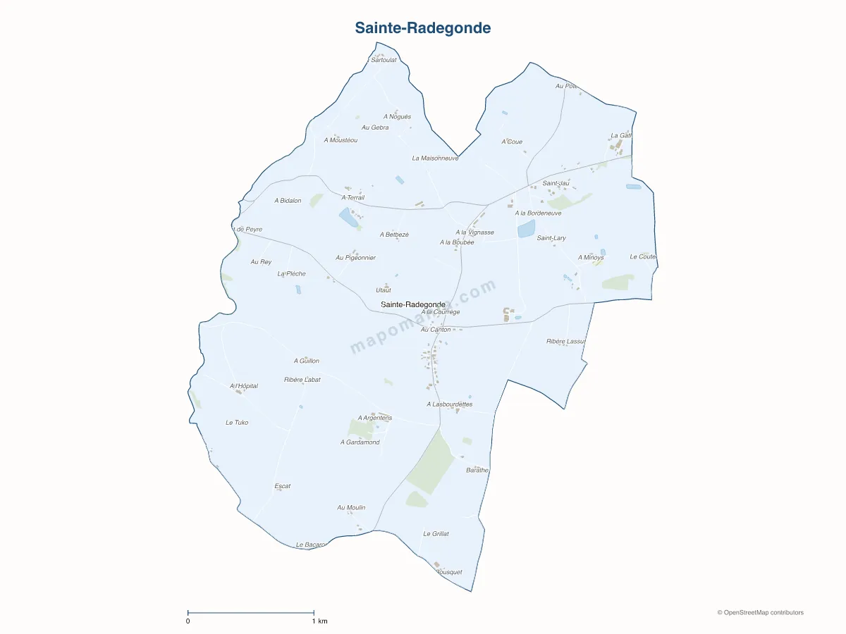 Carte de Sainte-Radegonde à personnaliser