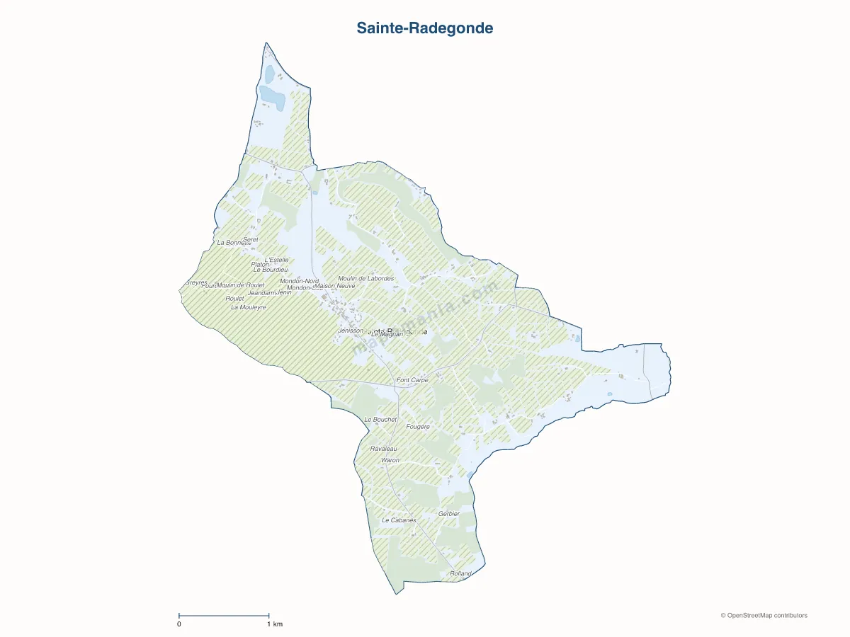 Carte de Sainte-Radegonde à personnaliser