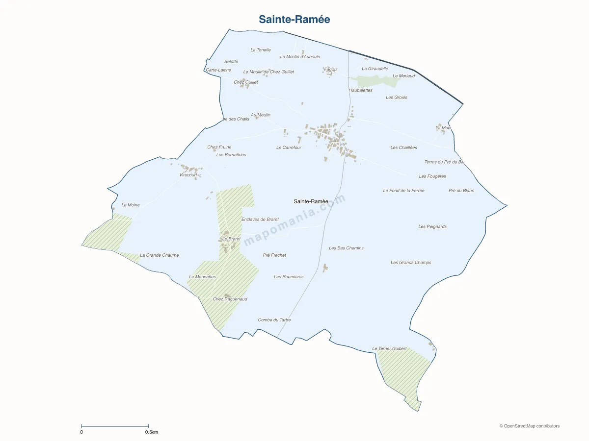 Carte de Sainte-Ramée à personnaliser