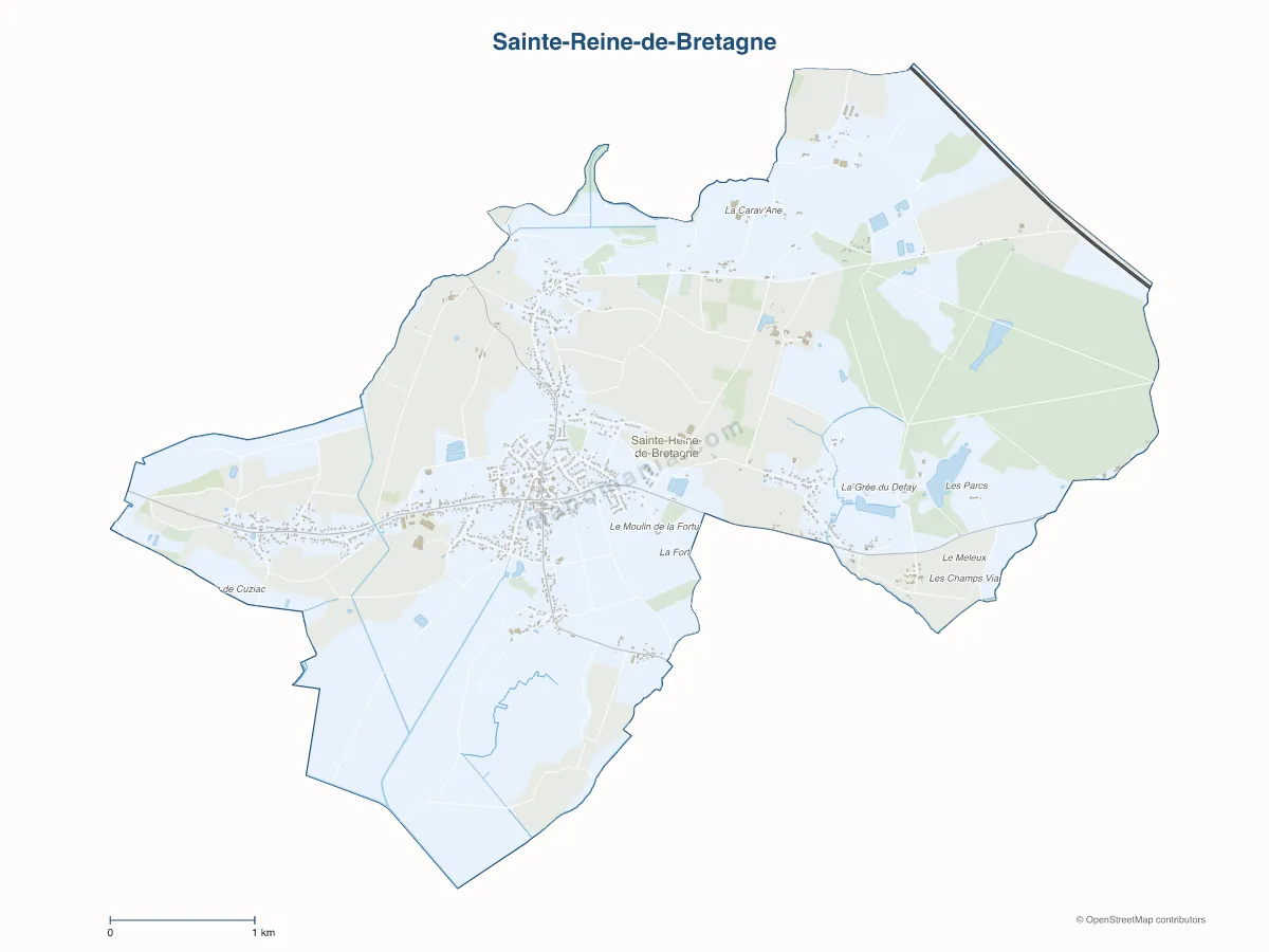Carte de Sainte-Reine-de-Bretagne à personnaliser
