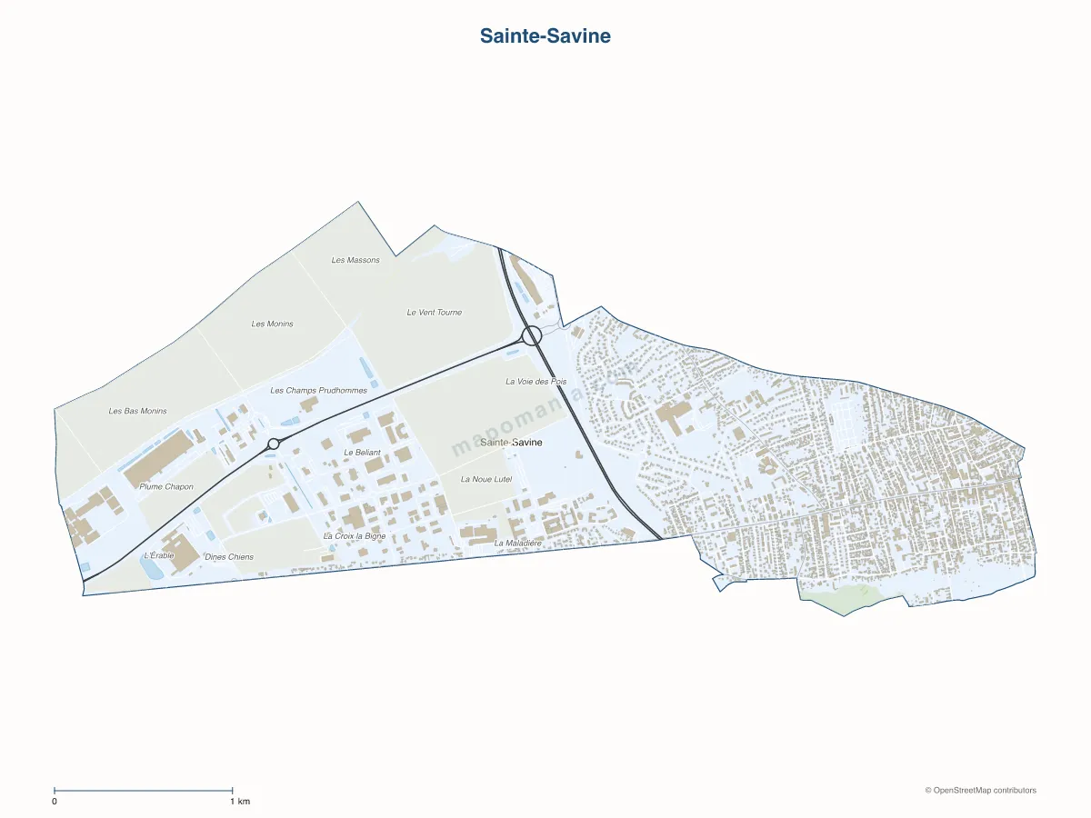 Carte de Sainte-Savine à personnaliser