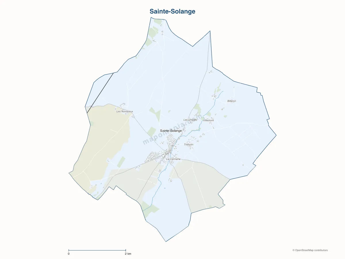 Carte de Sainte-Solange à personnaliser