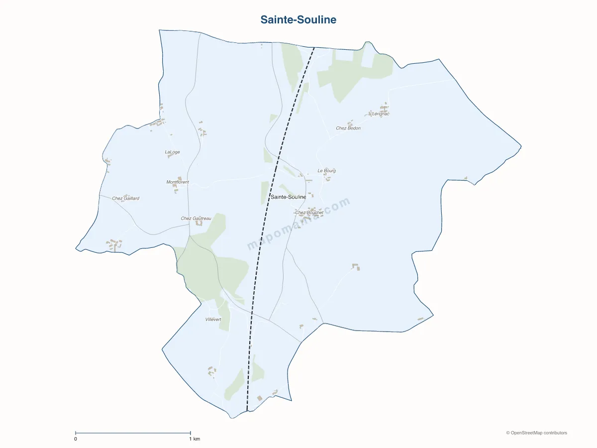 Carte de Sainte-Souline à personnaliser
