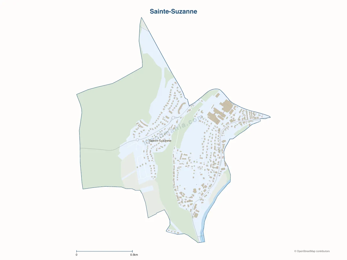 Carte de Sainte-Suzanne à personnaliser