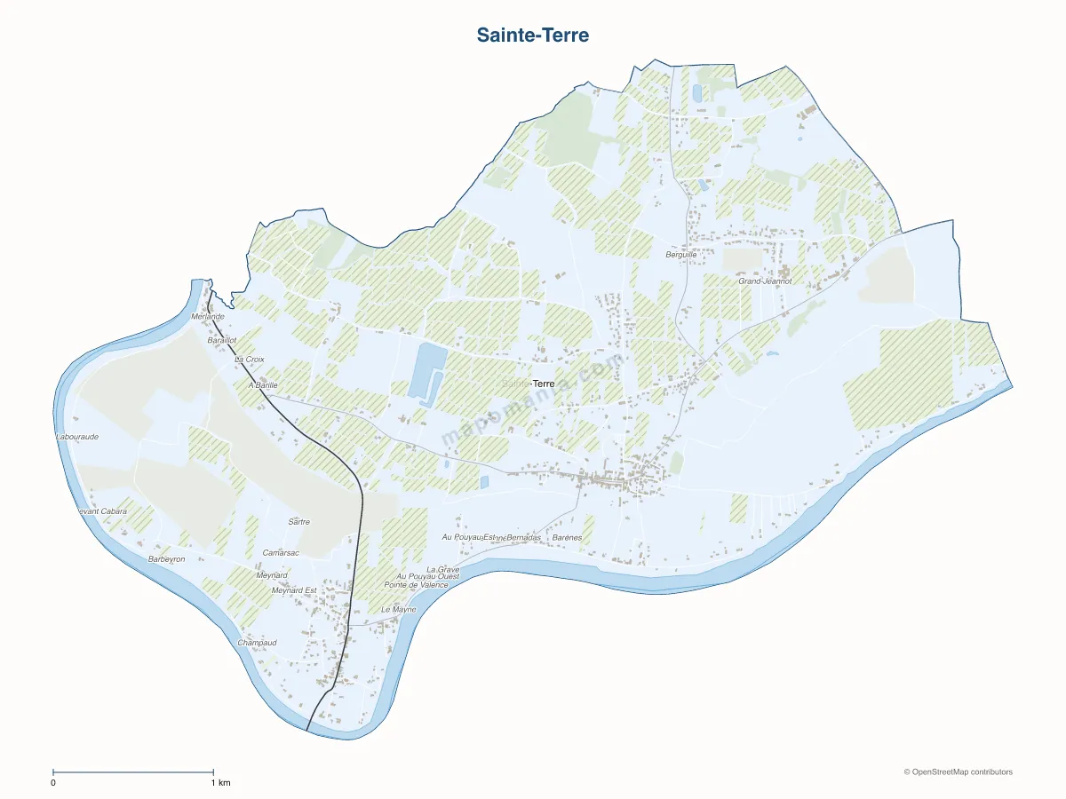 Carte de Sainte-Terre à personnaliser