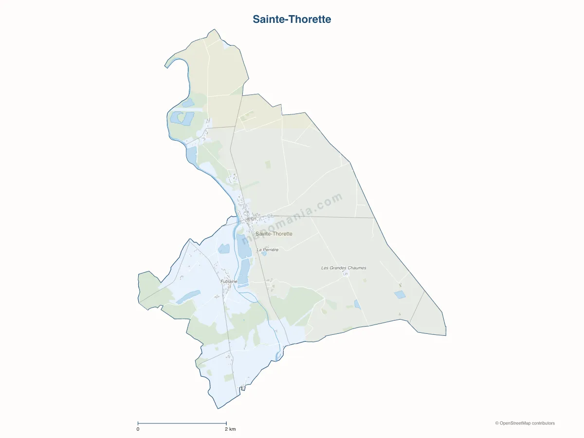 Carte de Sainte-Thorette à personnaliser