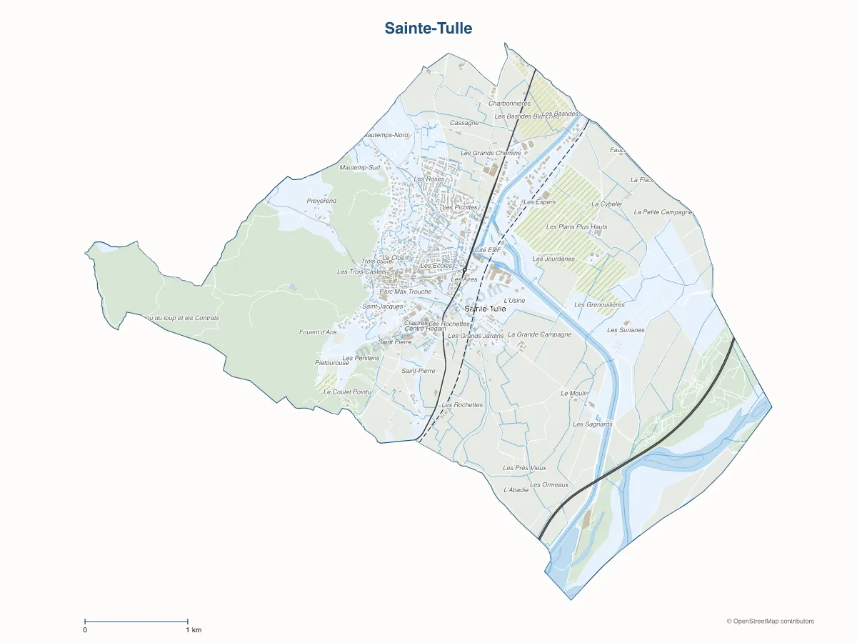 Carte de Sainte-Tulle à personnaliser