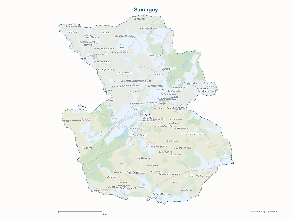 Carte de Saintigny à personnaliser