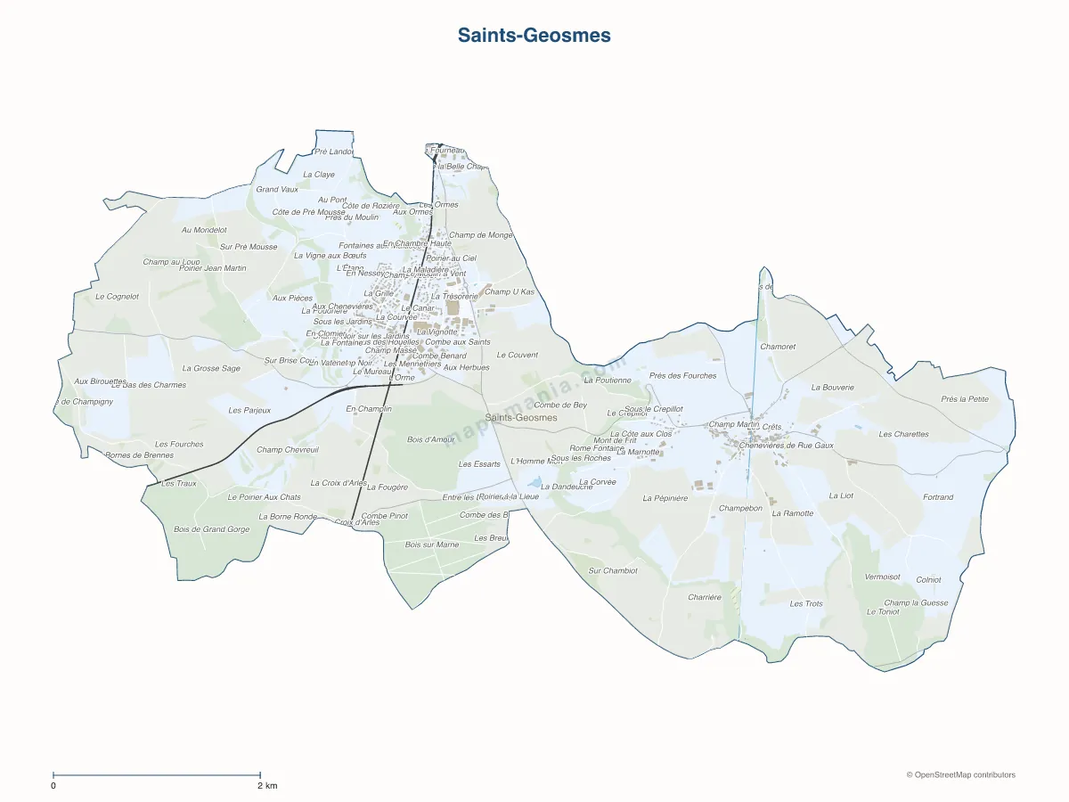 Carte de Saints-Geosmes à personnaliser