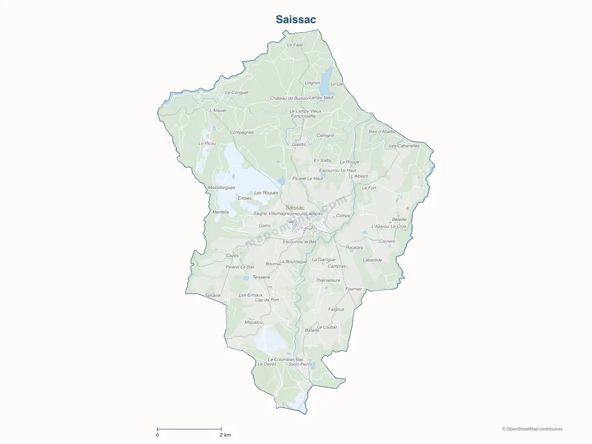 Carte de Saissac à personnaliser