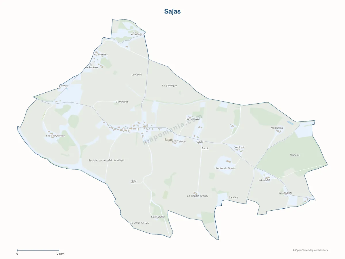 Carte de Sajas à personnaliser