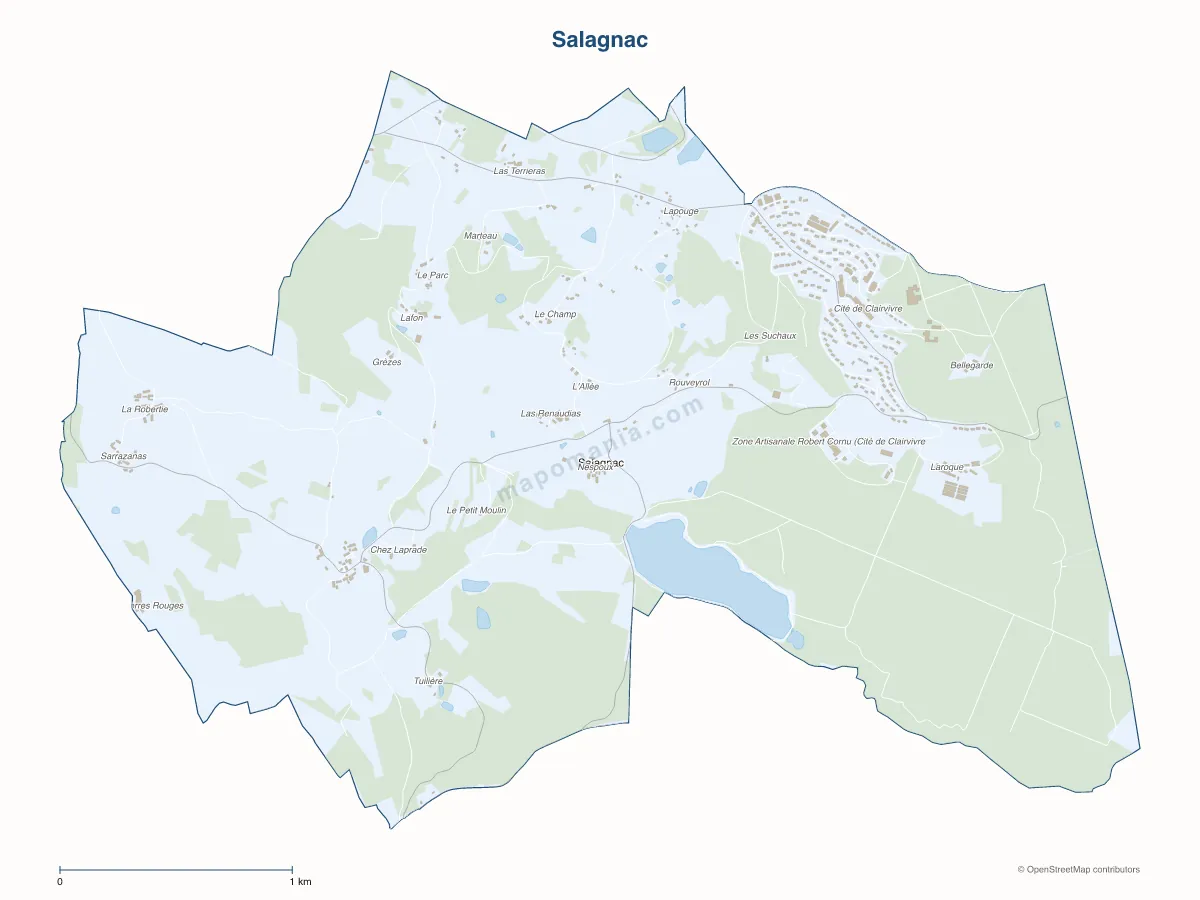 Carte de Salagnac à personnaliser
