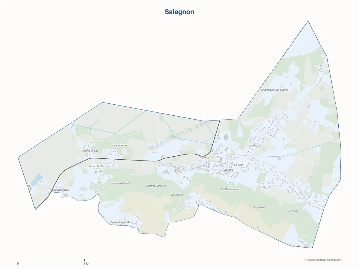 Carte de Salagnon à personnaliser