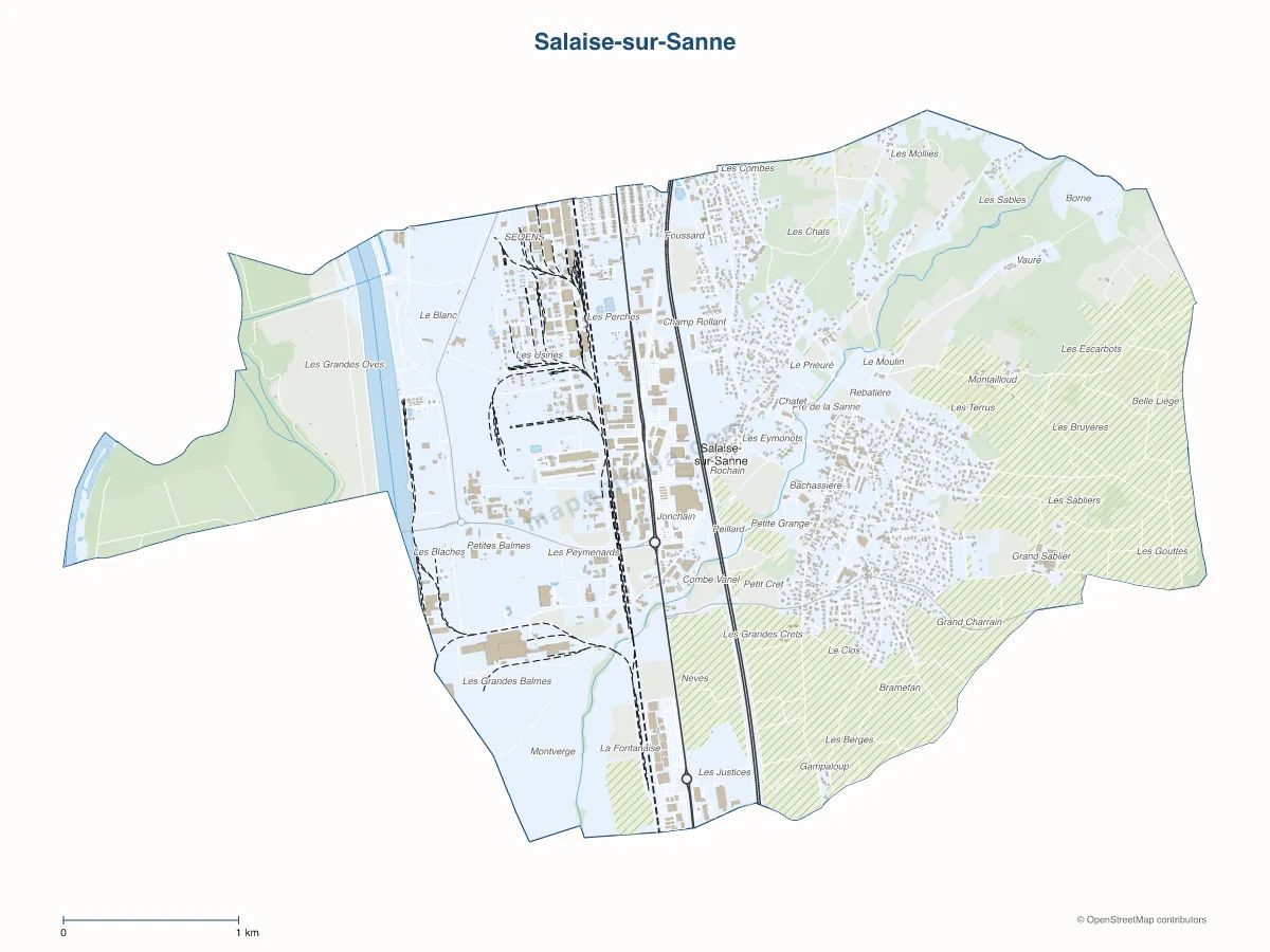 Carte de Salaise-sur-Sanne à personnaliser