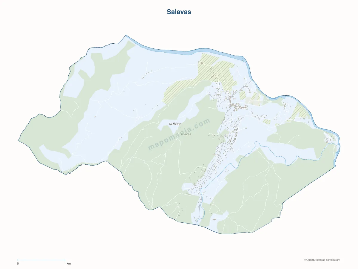 Carte de Salavas à personnaliser