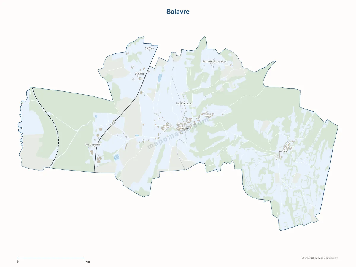 Carte de Salavre à personnaliser