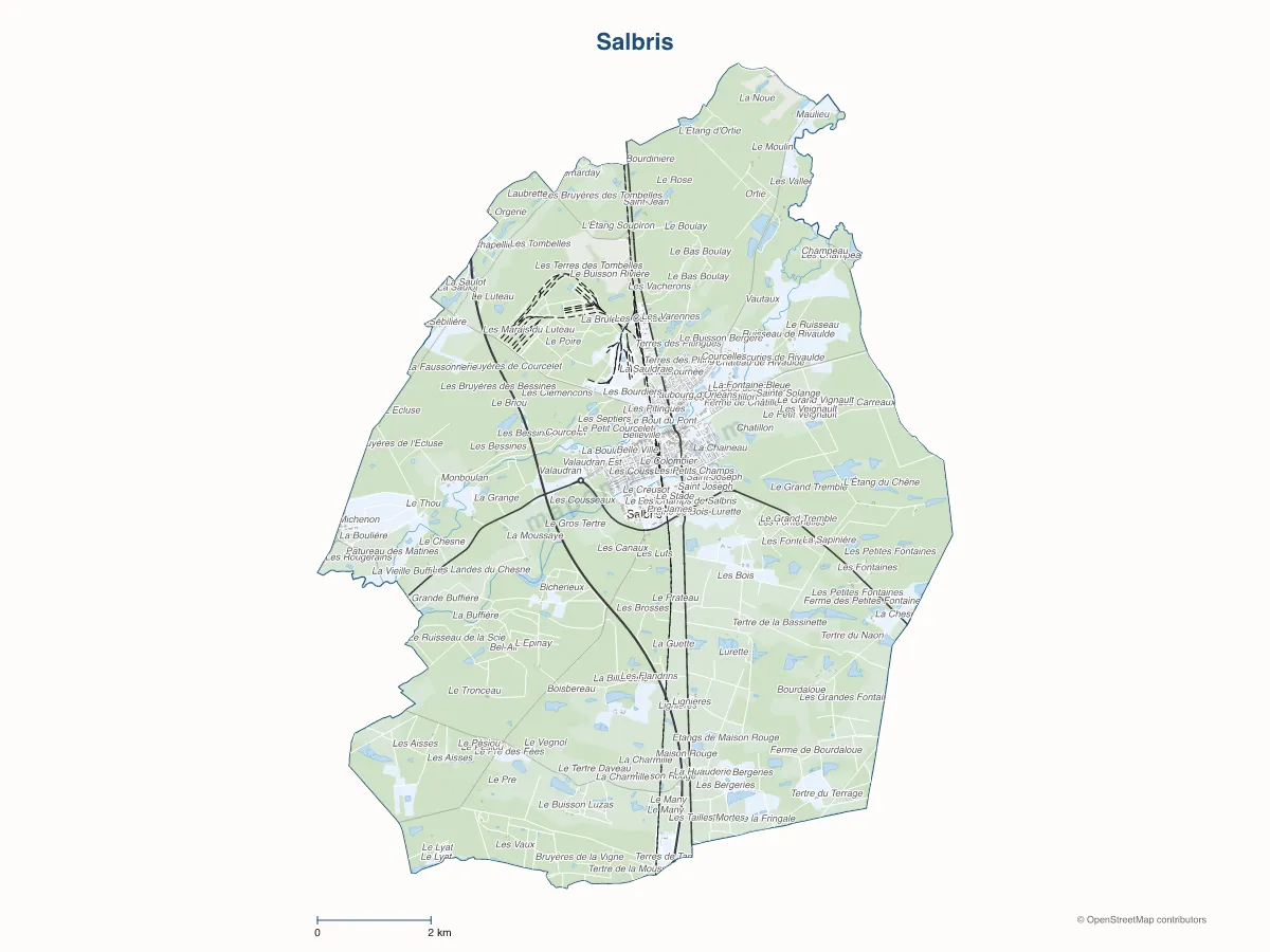 Carte de Salbris à personnaliser