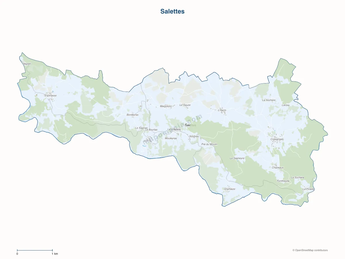 Carte de Salettes à personnaliser