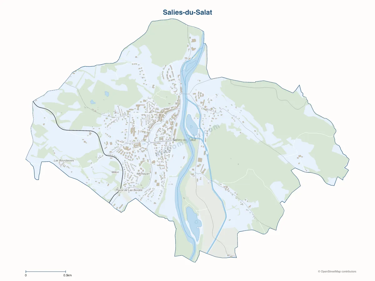 Carte de Salies-du-Salat à personnaliser