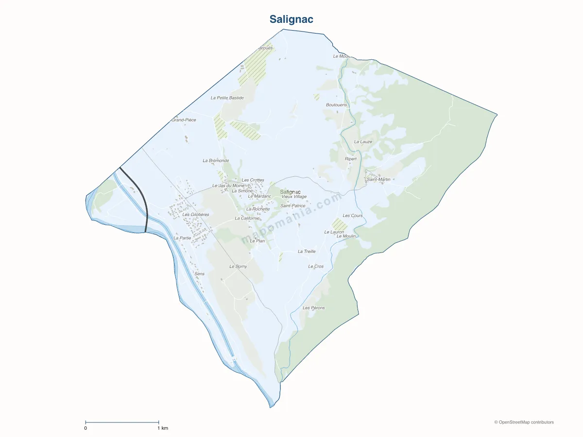Carte de Salignac à personnaliser