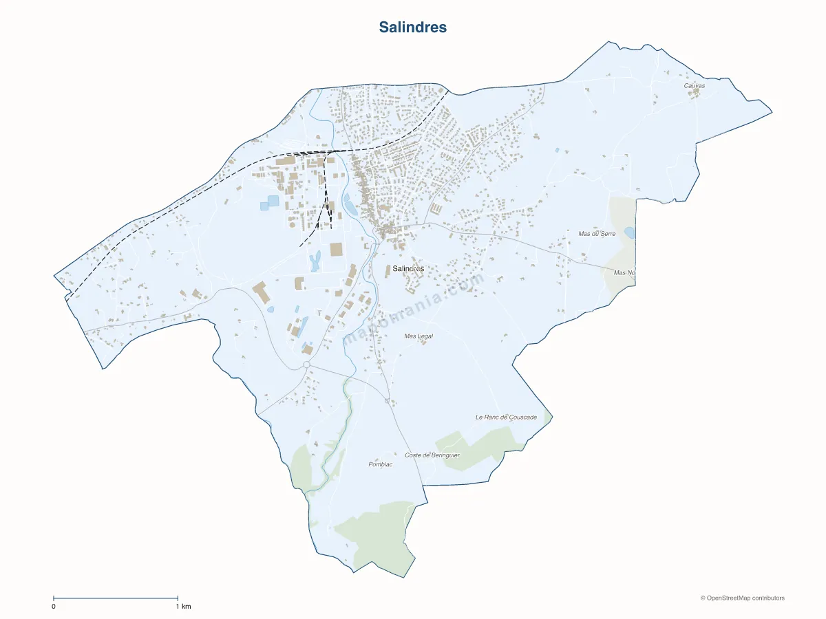 Carte de Salindres à personnaliser