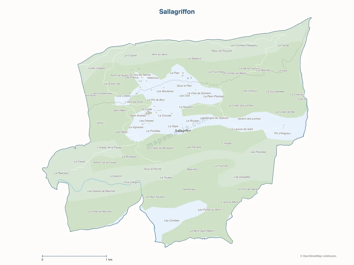 Carte de Sallagriffon à personnaliser
