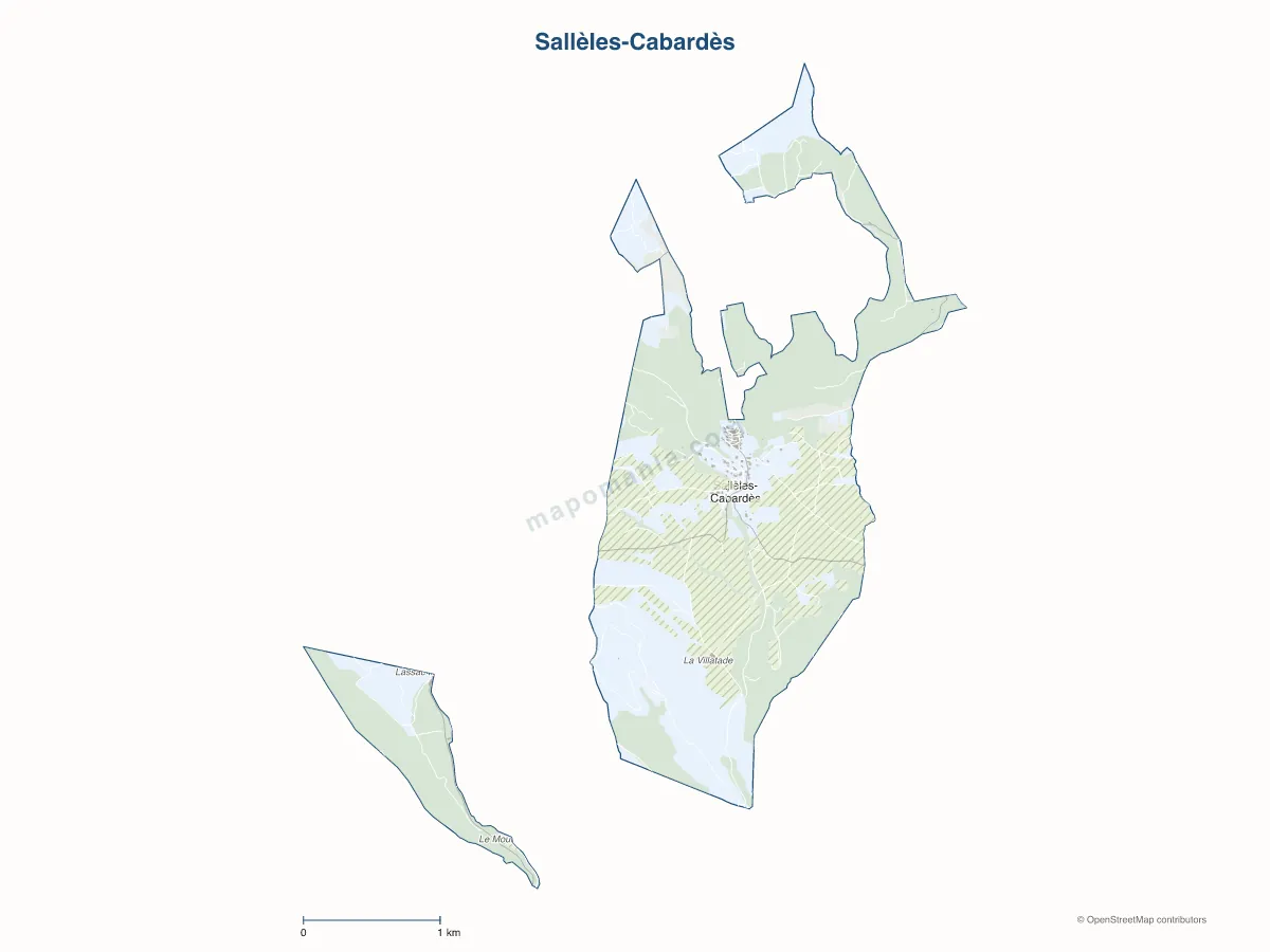 Carte de Sallèles-Cabardès à personnaliser