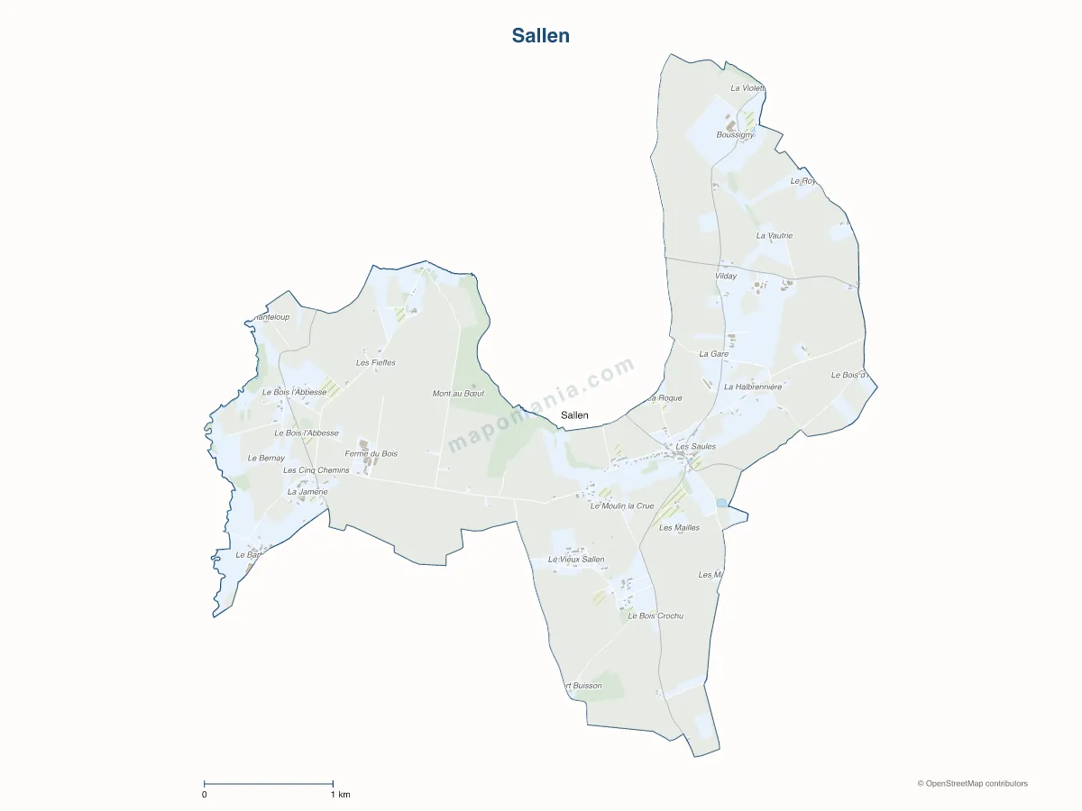 Carte de Sallen à personnaliser