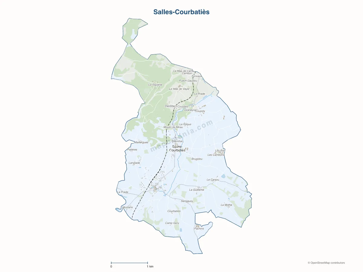Carte de Salles-Courbatiès à personnaliser