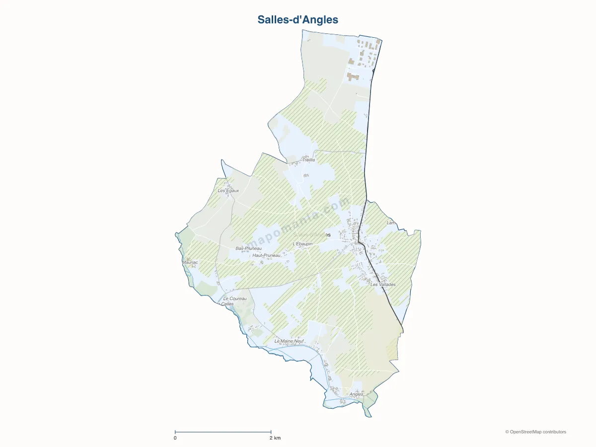 Carte de Salles-d'Angles à personnaliser