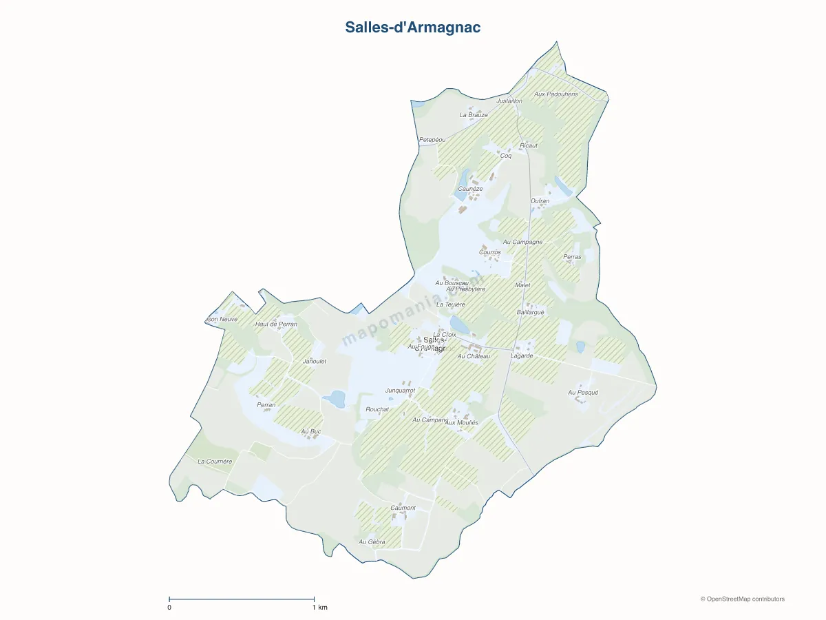 Carte de Salles-d'Armagnac à personnaliser