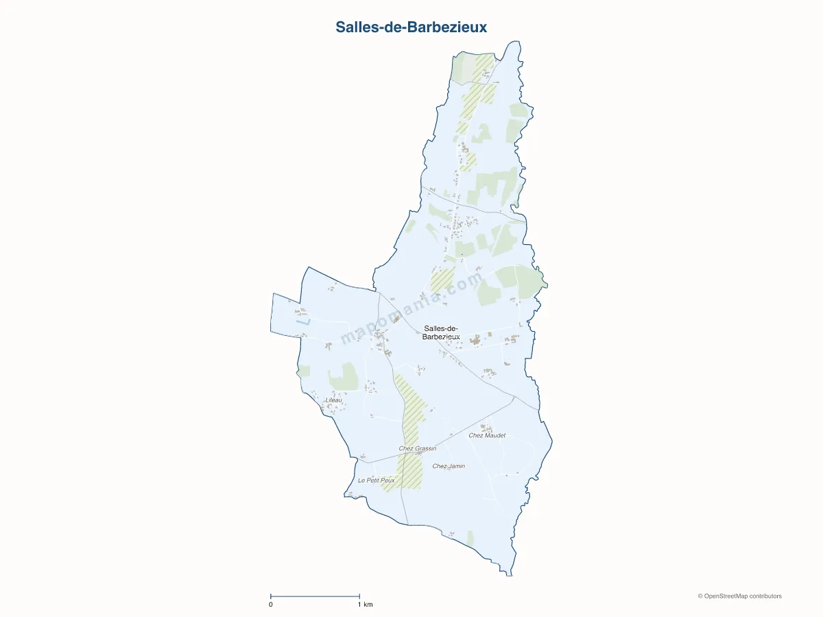Carte de Salles-de-Barbezieux à personnaliser