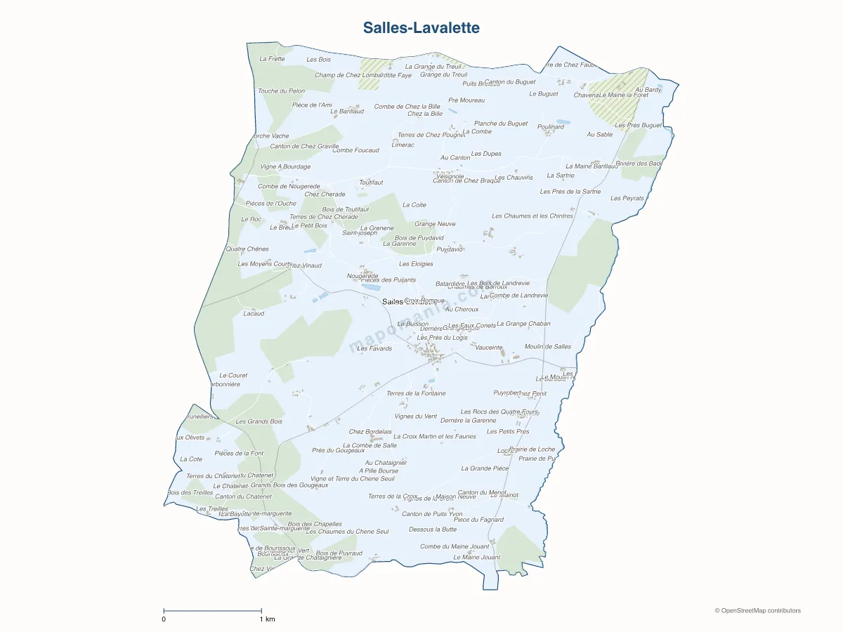 Carte de Salles-Lavalette à personnaliser