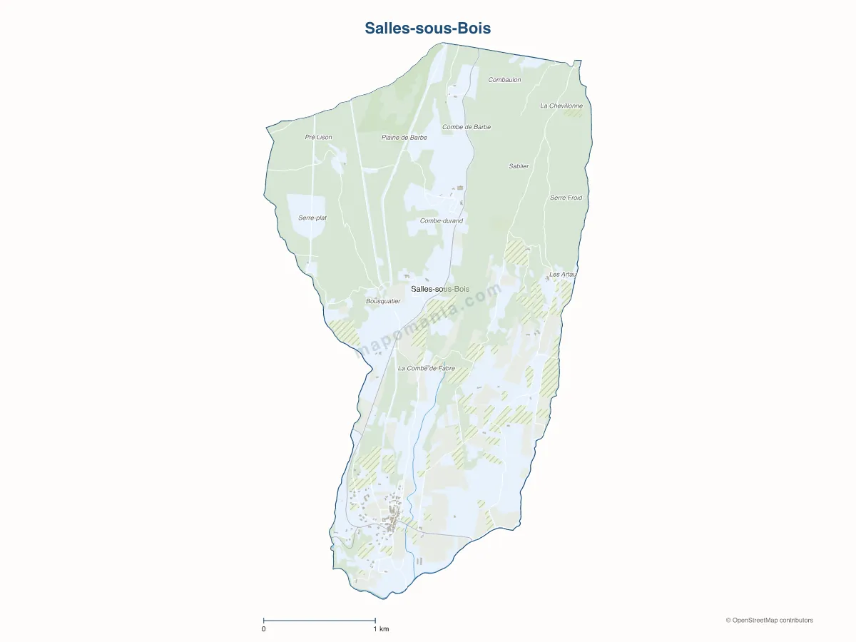 Carte de Salles-sous-Bois à personnaliser