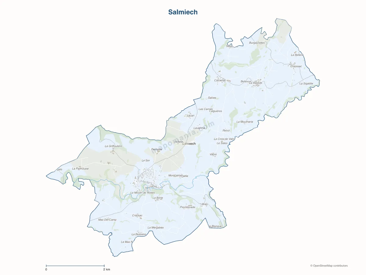 Carte de Salmiech à personnaliser