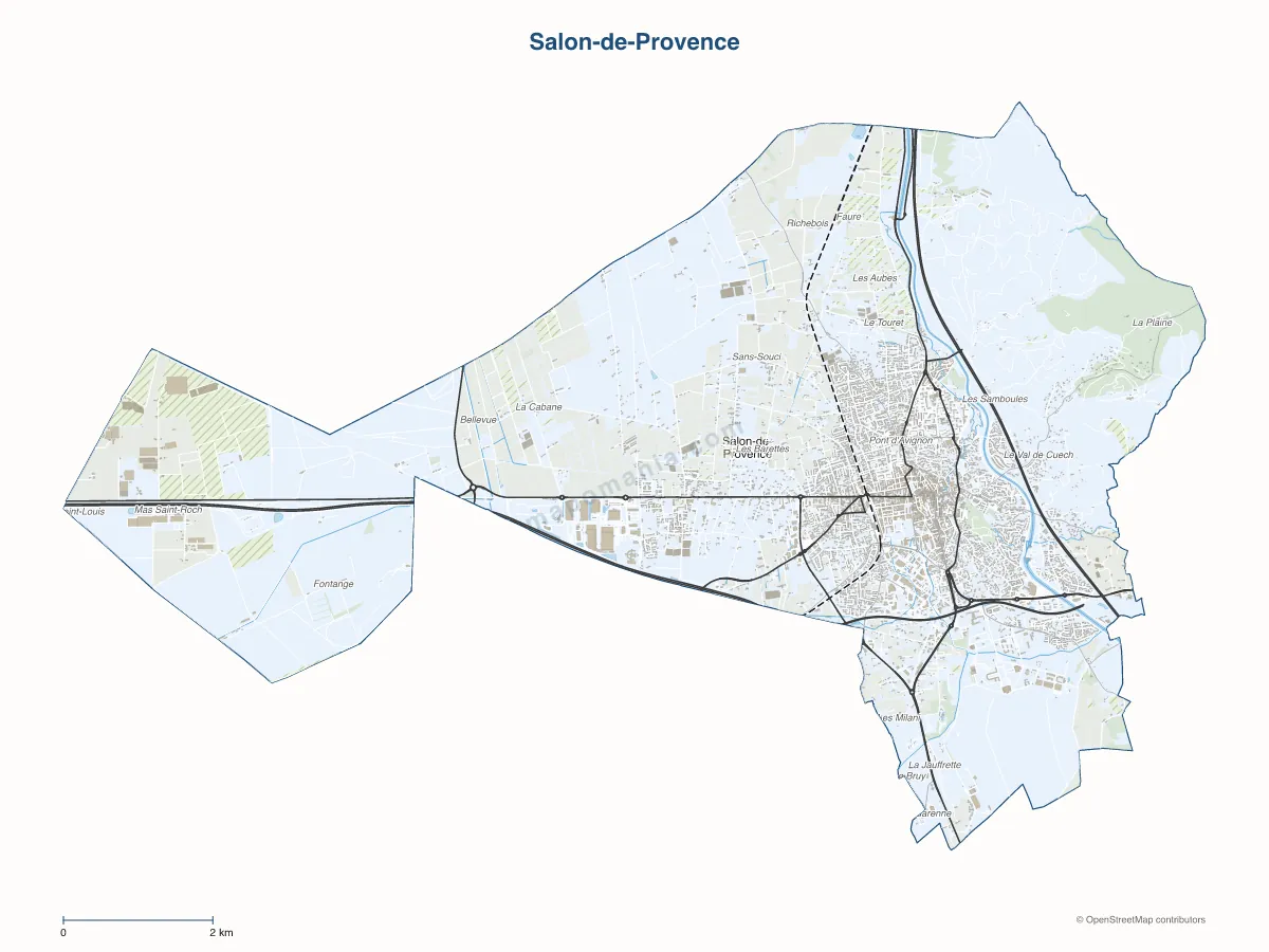 Carte de Salon-de-Provence à personnaliser